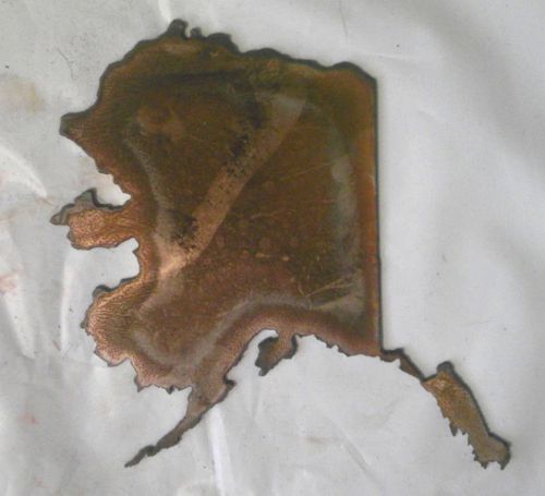 6 Inch ALASKA State Shape Rough Rusty Metal Vintage Stencil Ornament Magnet