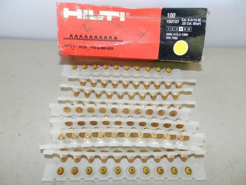 Hilti (100pk) .25 Caliber Yellow Booster #50107 for  DX 35 Powder Acctuated Tool