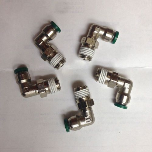 5 ~ Parker 1/4 Prestolok Metal Push-To-Connect Tube Swivel Male Fittings