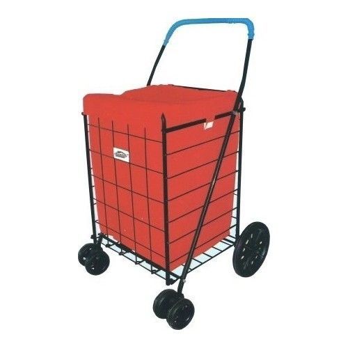Red grocery hooded liner carrier laundry shopping hand cart new for sale