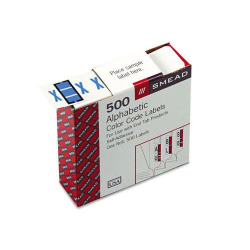 A-z color-coded bar-style end tab letter x labels, 500/roll for sale