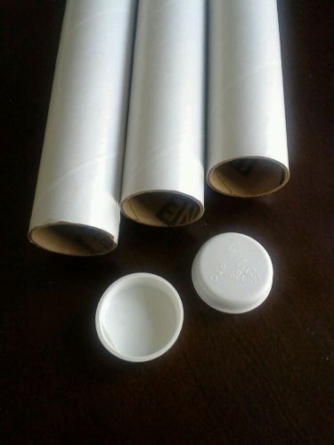 25   -   1 1/2 x 24&#034; White Tubes with End Caps - .060&#034; thick