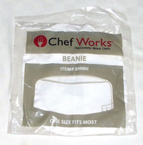 Chef Works White Beanie Item # BNWH One Size Fits Most - New in Package