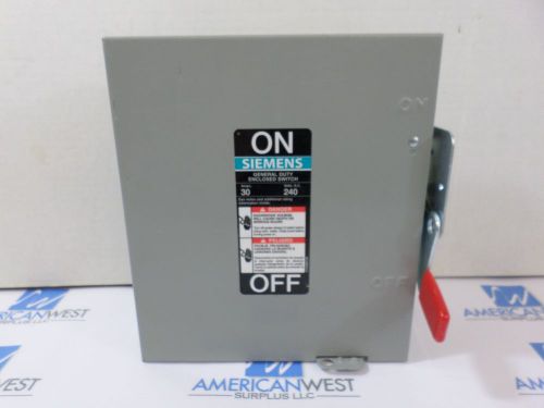 1 new surplus siemens gnf321  30 amp 240 volt non fused safety switch indoor for sale