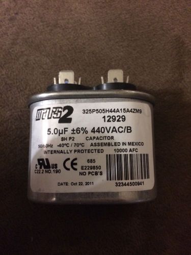 Mars2 5 mfd 440 vac/b oval run capacitor mars 12929 for sale