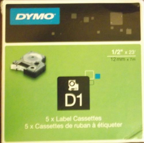 Genuine Dymo D1 Cassettes Labels Black/Green 1/2&#034; x 23&#039; #45019