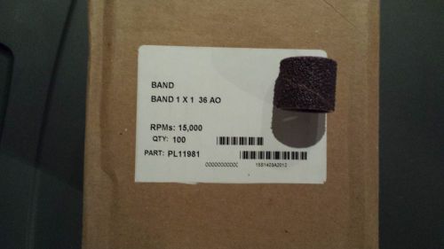 1&#034; x 1&#034; 36 grit a/o spiral no lap bands (box of 100) for sale