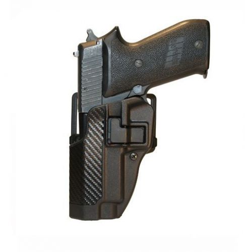 Blackhawk 410013bk-l left hand serpa cqc w/carbon fiber finish holster glock 21 for sale