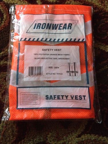 New Orange Safety Vest Mesh Breakaway By Ironwear