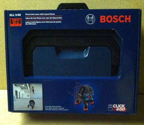 Bosch GLL3-50 Three line Laser w Layout Beam and Plum L-Boxx BRAND NEW