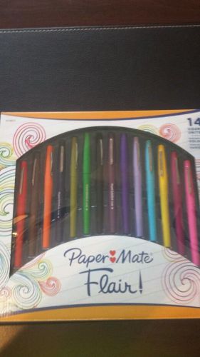 Papermate Flair Felt Tip Pens Medium Point Assorted Colors 14 Pack