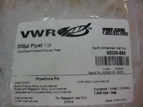 Vwr 300ul pipet tip 82028-558 pk/1000 for sale