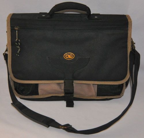 Clc electricians tool bag black and brown canvas 21 pockets shoulder strap for sale