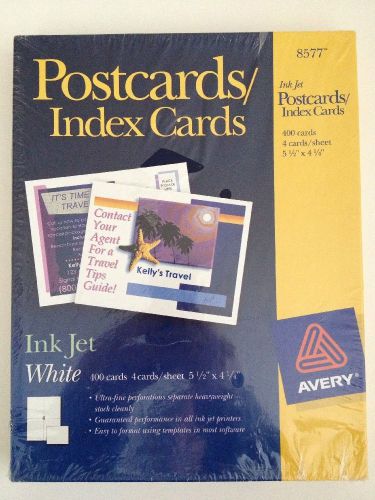 Avery Postcards 400 Inkjet Post Cards / Index Cards - White - New #8577