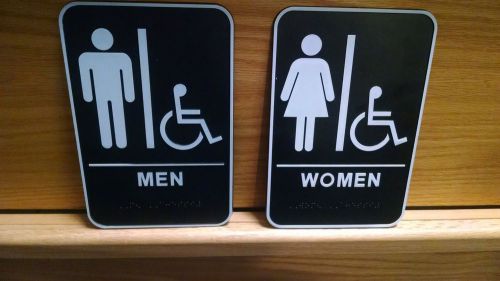 ADA RESTROOM SIGN MEN &amp; WOMEN WHEELCHAIR BRAILLE ADA Bathroom signs