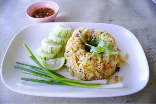 Thai Food Fried rice with egg Recipe DIY Delicious TF.17