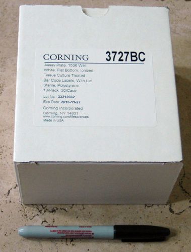 8 Pack Corning 3727BC Barcoded Flat Bottom 1536 Well Not Treated Microplate