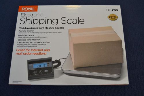 New! royal electronic shipping scale dg200 with remote disply, up to 200 pounds for sale