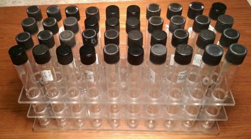 40 Hole Test Tube Rack With Glass Scew Top Culture Tubes