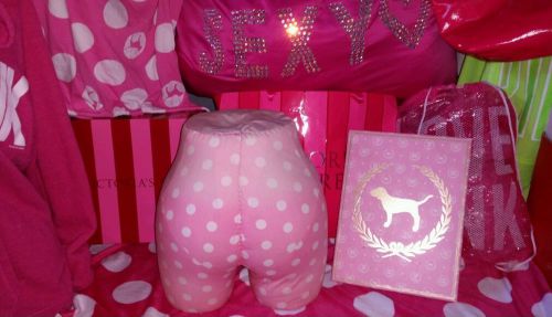 (1)Victoria Secret Pink Store Display Mannequin Pink w/White Dot CLOTH!LAST POST
