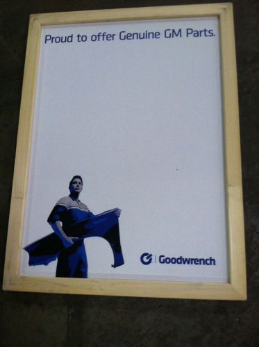 18&#034; x 24&#034; dry white board with hardwood frame gm goodwrench for sale