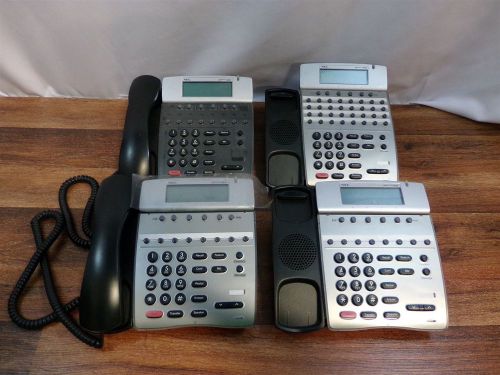 Lot of 4 NEC Dterm 80 Display Business Telephones DTH-8D-2 / DTH-32D-1 (BK)TEL