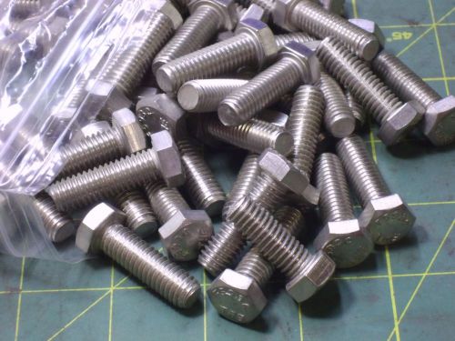 HEX HEAD CAP SCREWS 3/8-16 X 1 1/4 STAINLESS STEEL F593C THE QTY 62 #51855