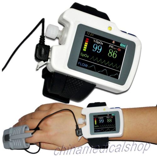 Wrist oled respiration sleep monitor spo2+pulse rate+nose flow waveform+software for sale
