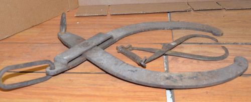 Huge logging hook grabber heavy lifting ice tongs collectible lumber tool lot