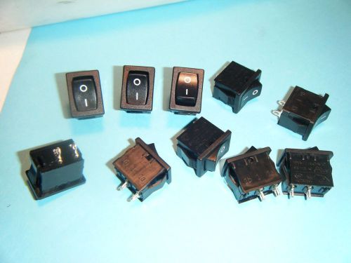 10 ROCKER ON/OFF SWITCHES UP TO 250V R19A  WIDE USE SMALL 2 TERM $9.99 FREE SHIP