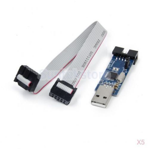 5x USB ISP Programmer Adapter USBASP Downloader for ATMEL AVR (51 ATMega ATTiny)