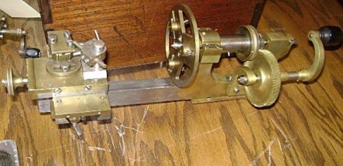 Antique Bench Model Watchmaker&#039;s Lathe, Hand Operated Switzerland Circa 1860