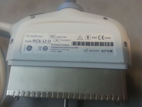 GE Ultrasound Probe Model RIC6-12-D Transducer
