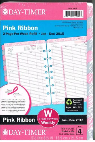 Day-timer pink ribbon desk-size weekly refill, 2015, 5.5 x 8.5 inch  (14210) for sale