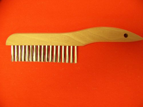 Four Row Stainless Steel Scratch Brush Curved Handle