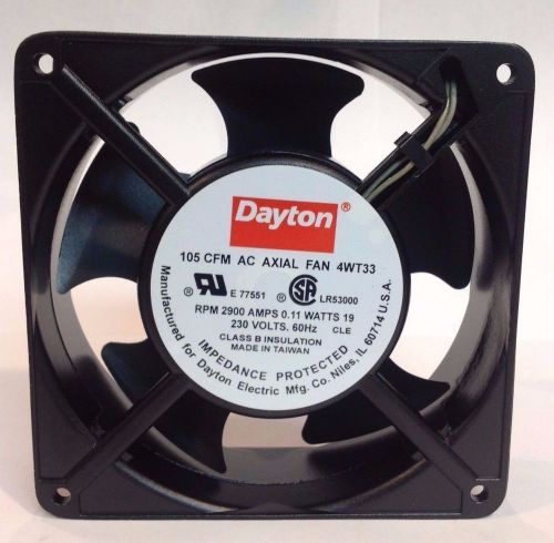 Dayton 4WT33 Axial Fan, 120x120mm, 115VAC, 2900RPM, 105CFM