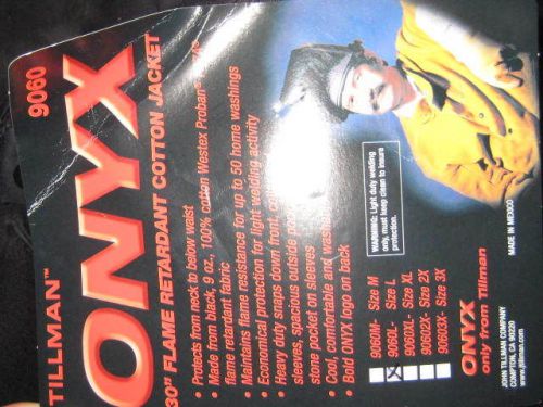 Tillman onyx 30&#034; flame retardant resistance cotton black jacket   large for sale