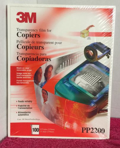 3M PP2200 Transparency Film for Copiers 8.5&#034;x11&#034; 100 Sheets, Factory Sealed Box