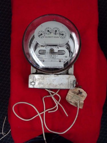 VINTAGE DUNCAN ELECTRIC WATTHOUR METER TYPE MF-A ~60 (5 AMP/ 120 VOLT/ 2 WIRE)