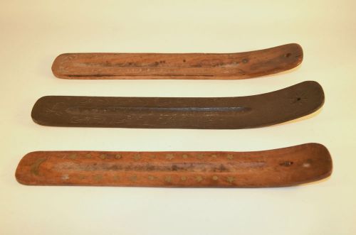 Set of 3 Wood Incenser Burner Stick Incense for Sticks 10&#034; India