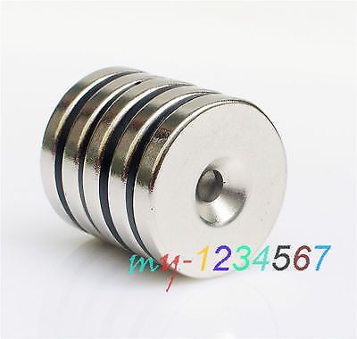 *Powerful 5pcs Strong Disc Round Rare Earth Permanent D40x5mm Hole 6mm Magnets