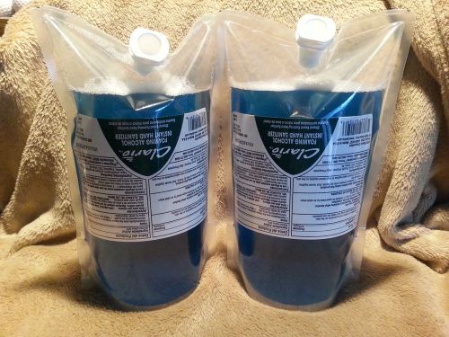 NEW - Clario Foaming Alcohol Instant Hand Sanitizer 1,000 ml Refills -  lot of 2
