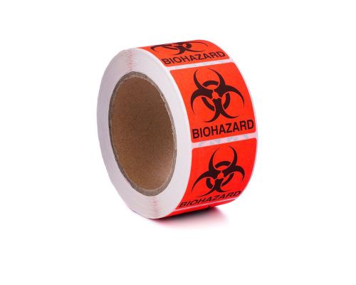 500-count, Biohazard Warning Label Sticker Roll- Brand New