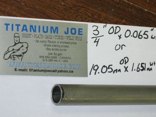 Titanium tubing  3al-2.5v  0.75&#034;od x 0.065&#034; wall x 12&#034; for sale