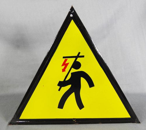 LIFE DANGER! HIGH VOLTAGE! PORCELAIN ENAMEL TIN SIGN PLATE PLAQUE SAFETY SIGNAGE