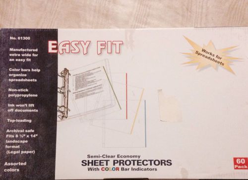 New Stride Easy Fit Landscape Sheet Protectors w/ Color 8.5x14&#034; 60-Pack