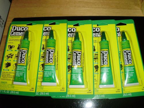 LOTS OF 5 DUCO Cement Glue for Ceramic Glass Plastic Wood Metal 1oz
