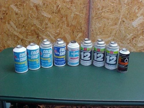 8 Eight Cans of R-12 Freon Pounders Lot + Oil Charge NOS