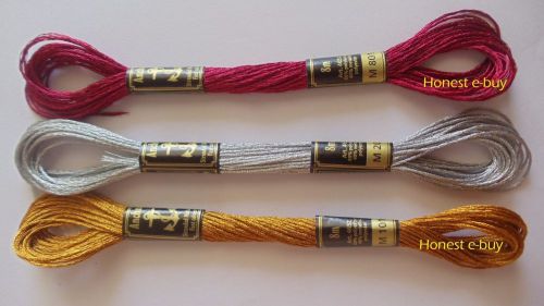 Anchor Light Effect Metallic Embroidery Floss Skeins thread COPPER SILVER BLUE