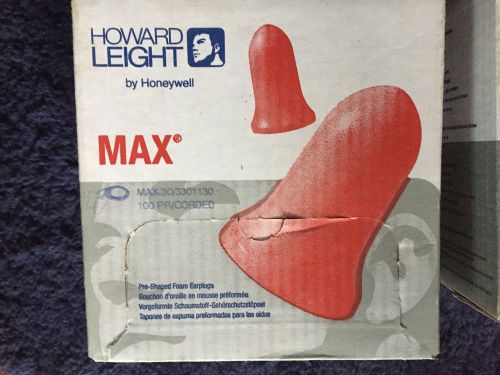 Howard Leight Max Corded Ear plugs (Max-30/3301130) - One Box of 100 Pairs